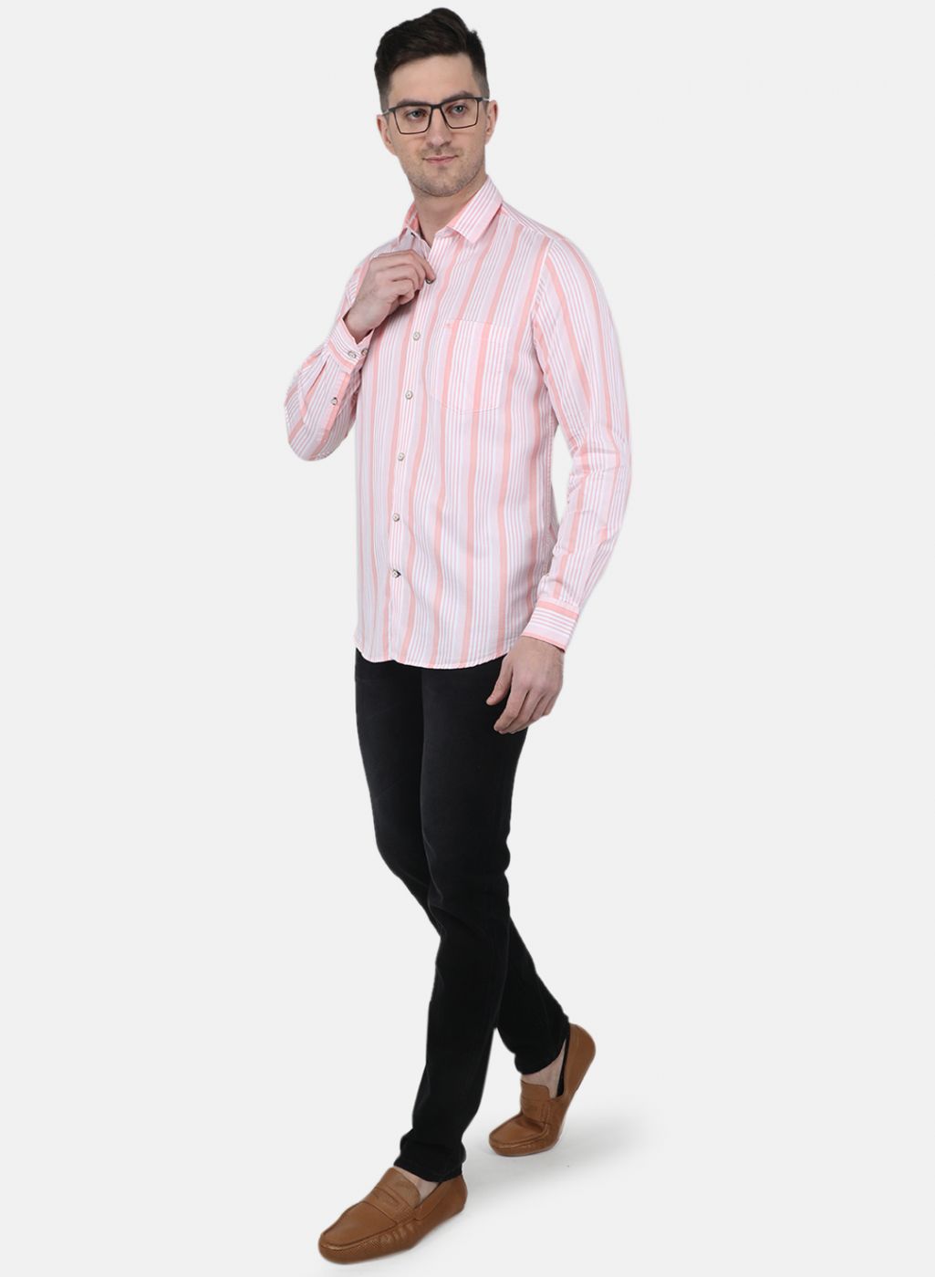 Men Peach Printed Shirt