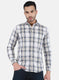 Men White Check Shirt