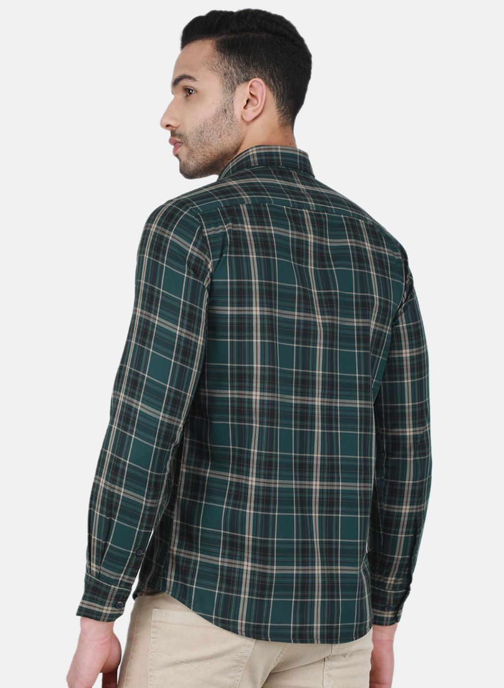 Men Green Check Shirt