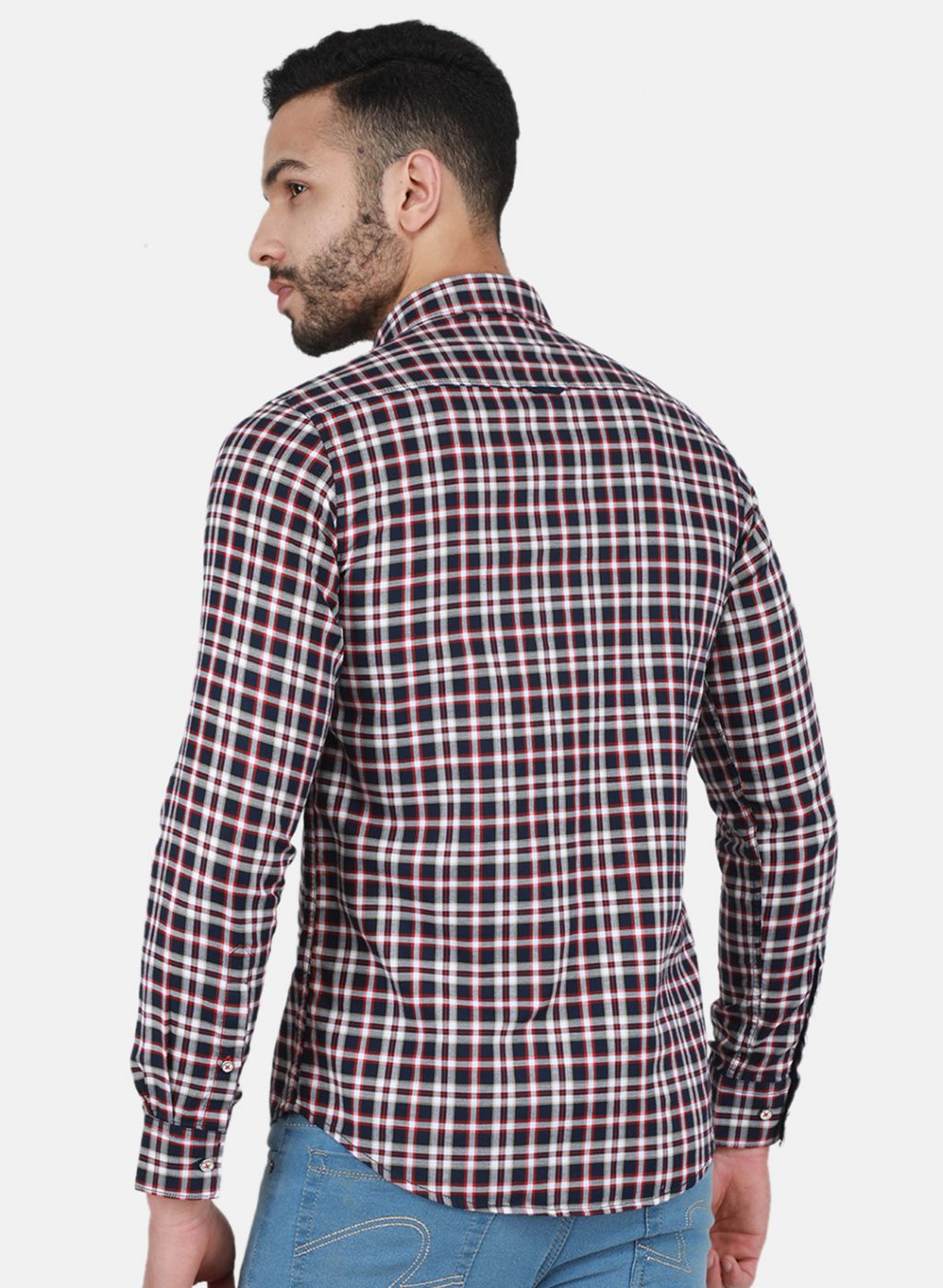 Men Red Check Shirt
