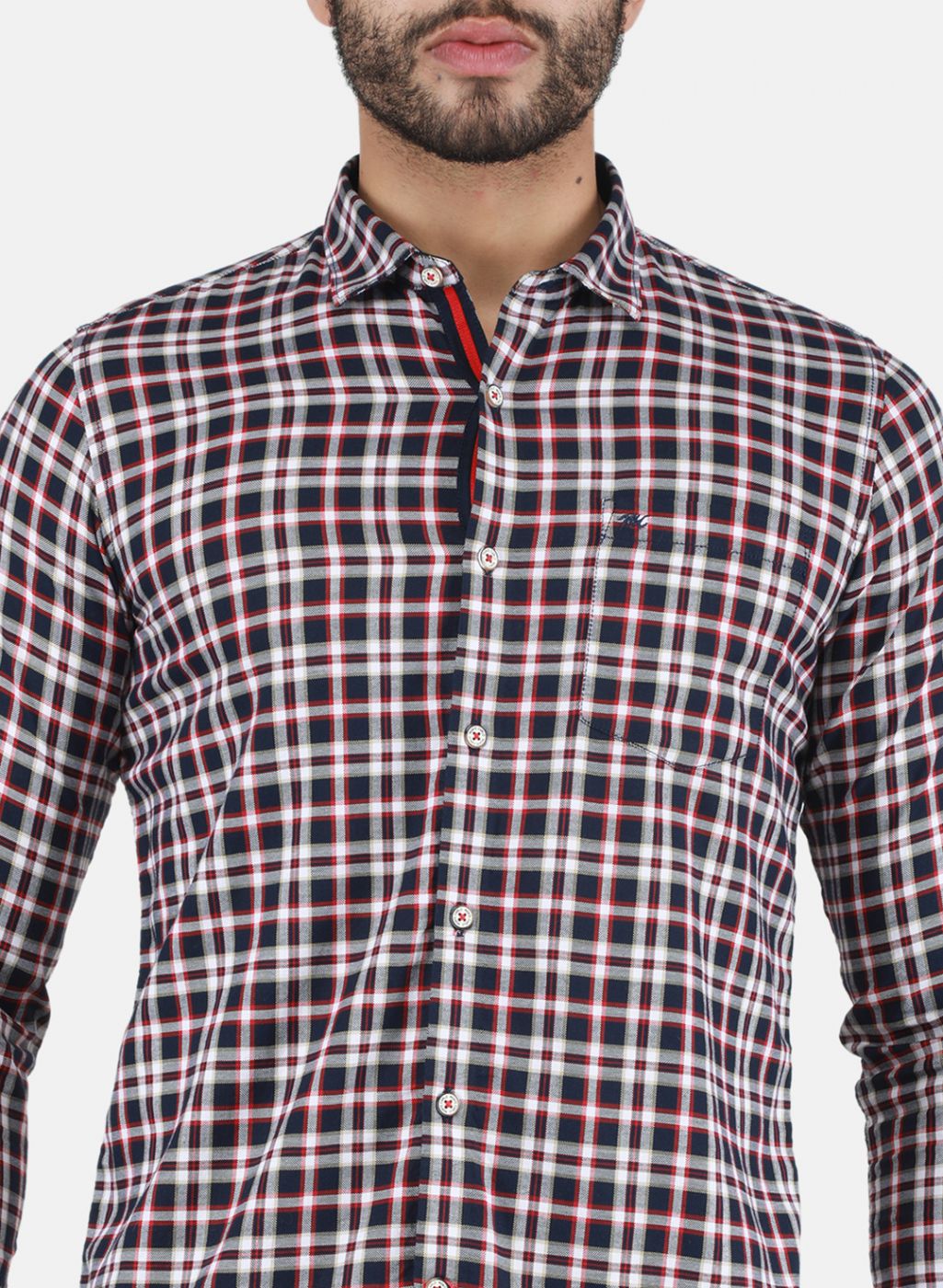 Men Red Check Shirt