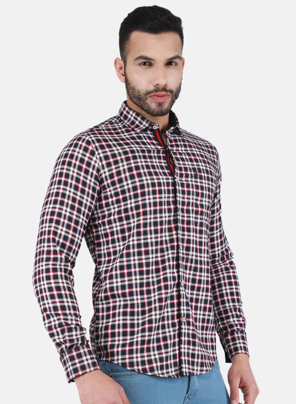Men Red Check Shirt