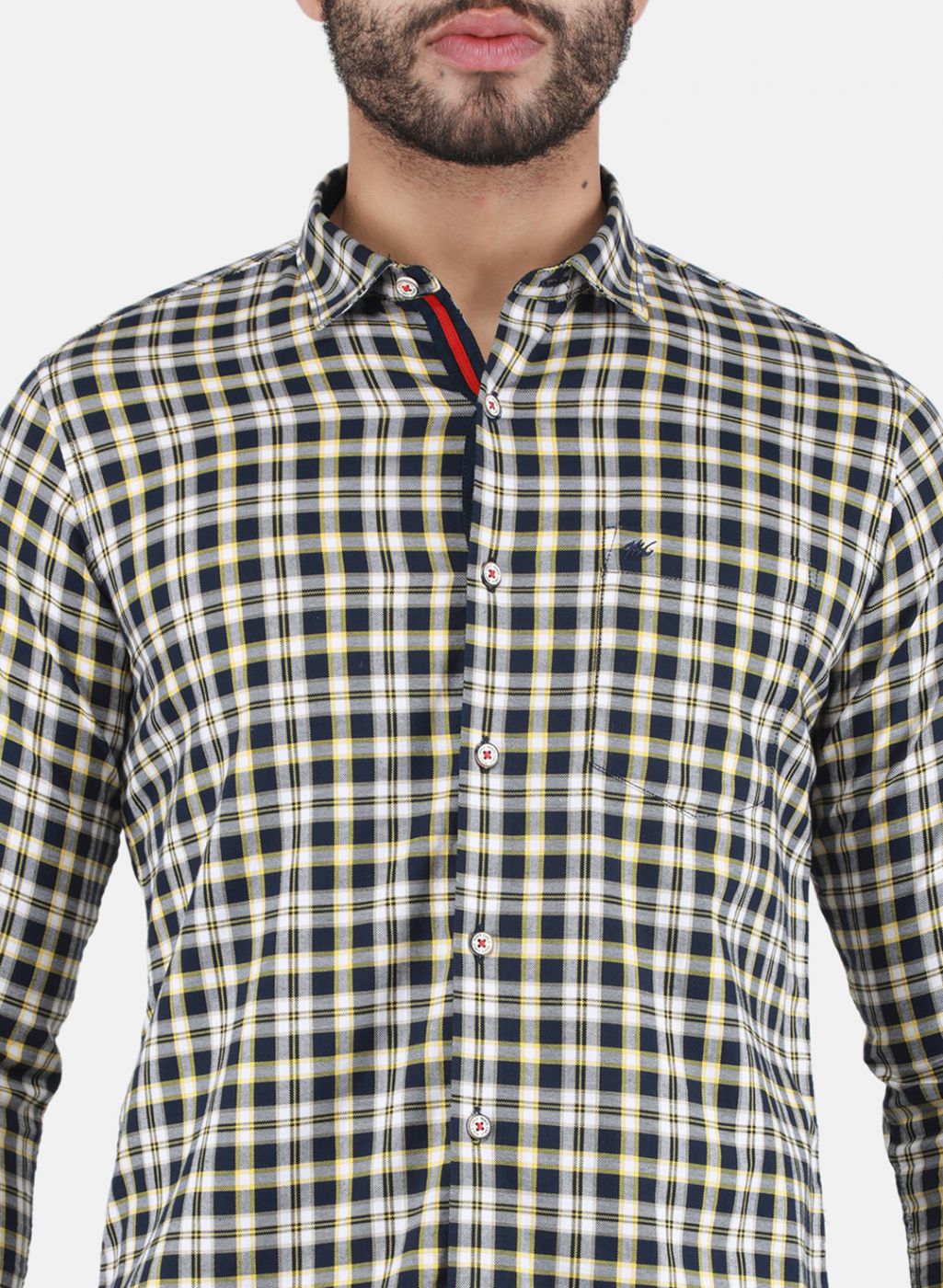 Men Mustard Check Shirt