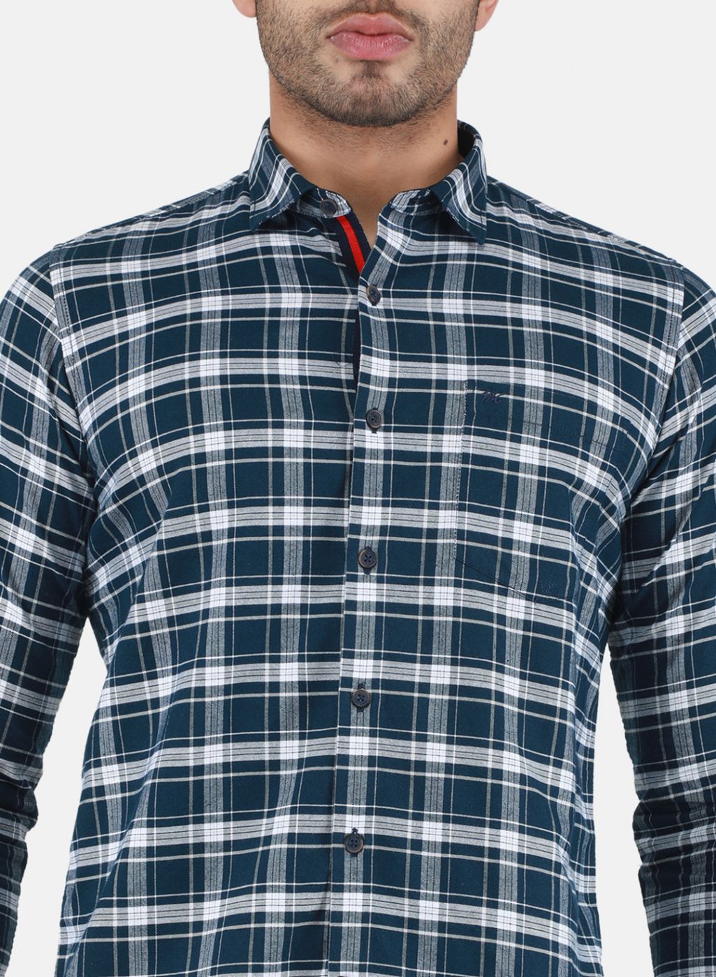 Men NAvy Blue Check Shirt