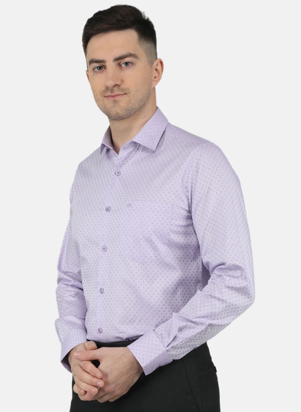 Men Purple Check Shirt