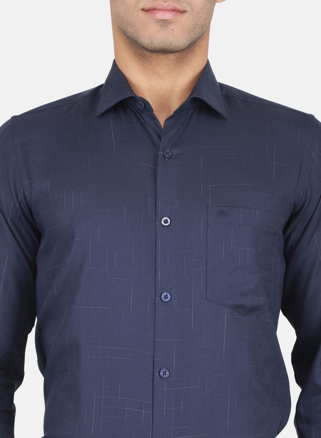 Men NAvy Blue Solid Shirt