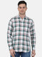Men Green Check Linen Shirt