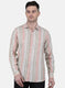 Men Beige Printed Linen Shirt