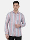 Men Blue Printed Linen Shirt