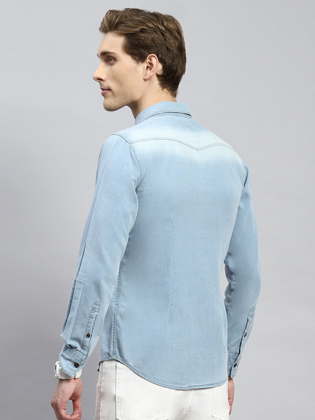 Men Blue Solid Shirt