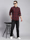 Men Maroon Check Shirt