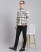 Men Grey Check Collar Sleeveless Shirt