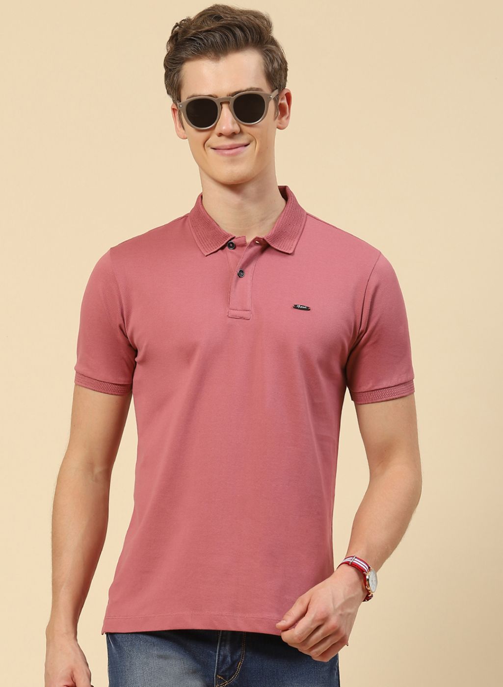 Men Pink Printed T-Shirt