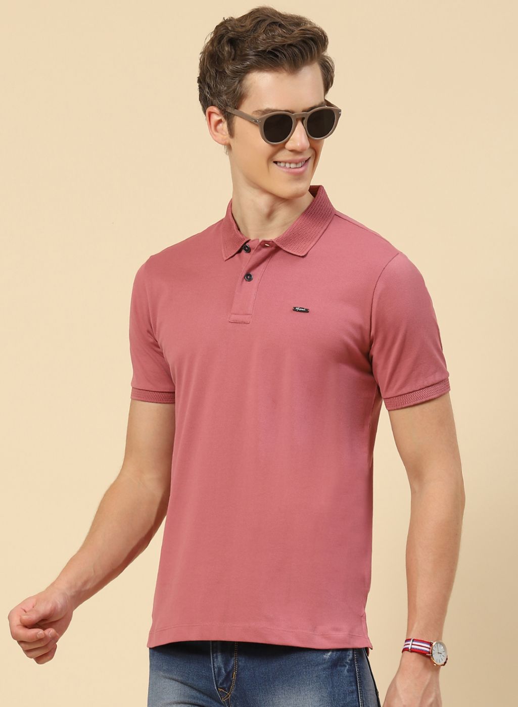 Men Pink Printed T-Shirt