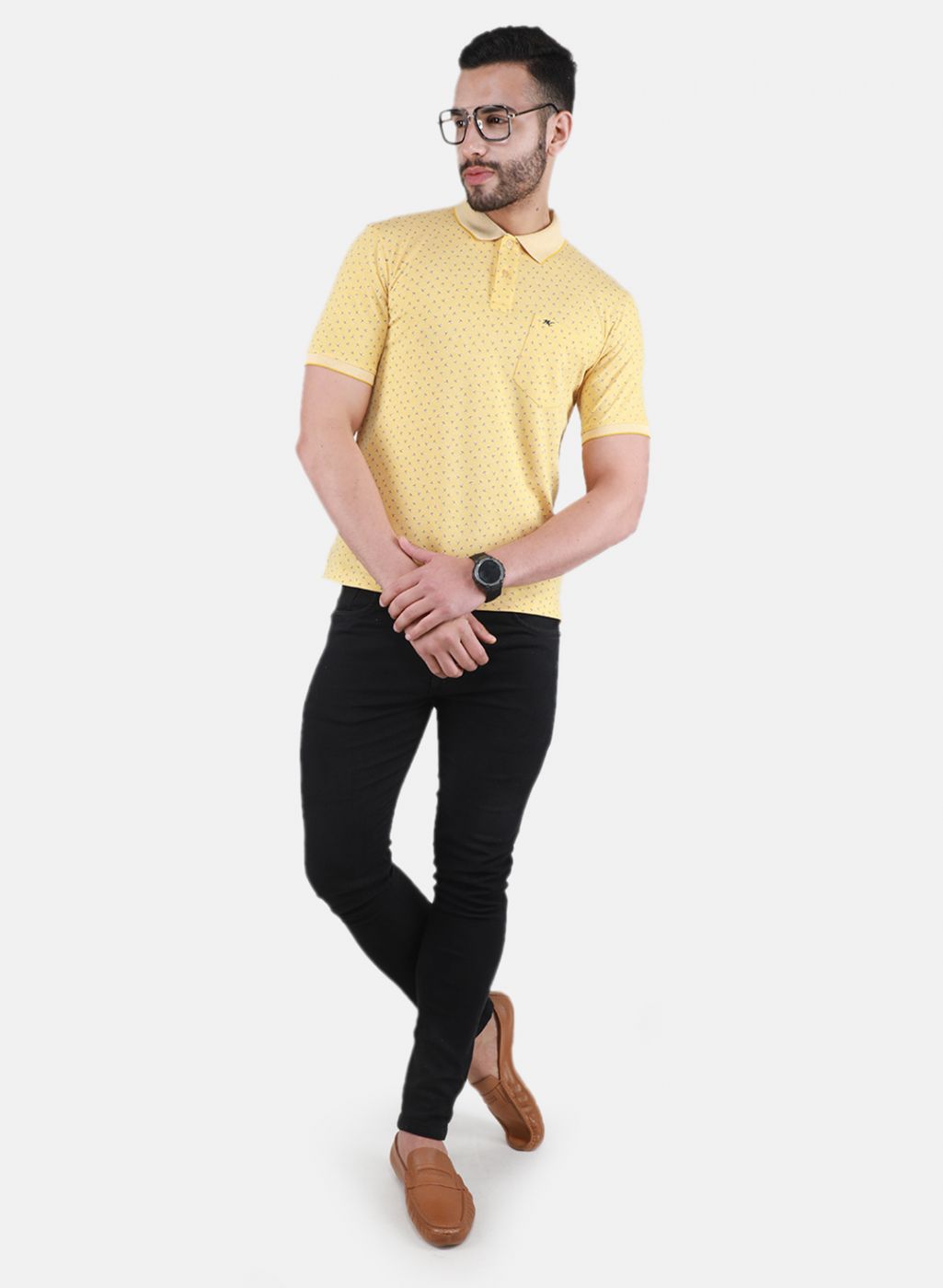 Men Yellow Printed T-Shirt
