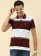 Men Maroon Jaquard T-Shirt