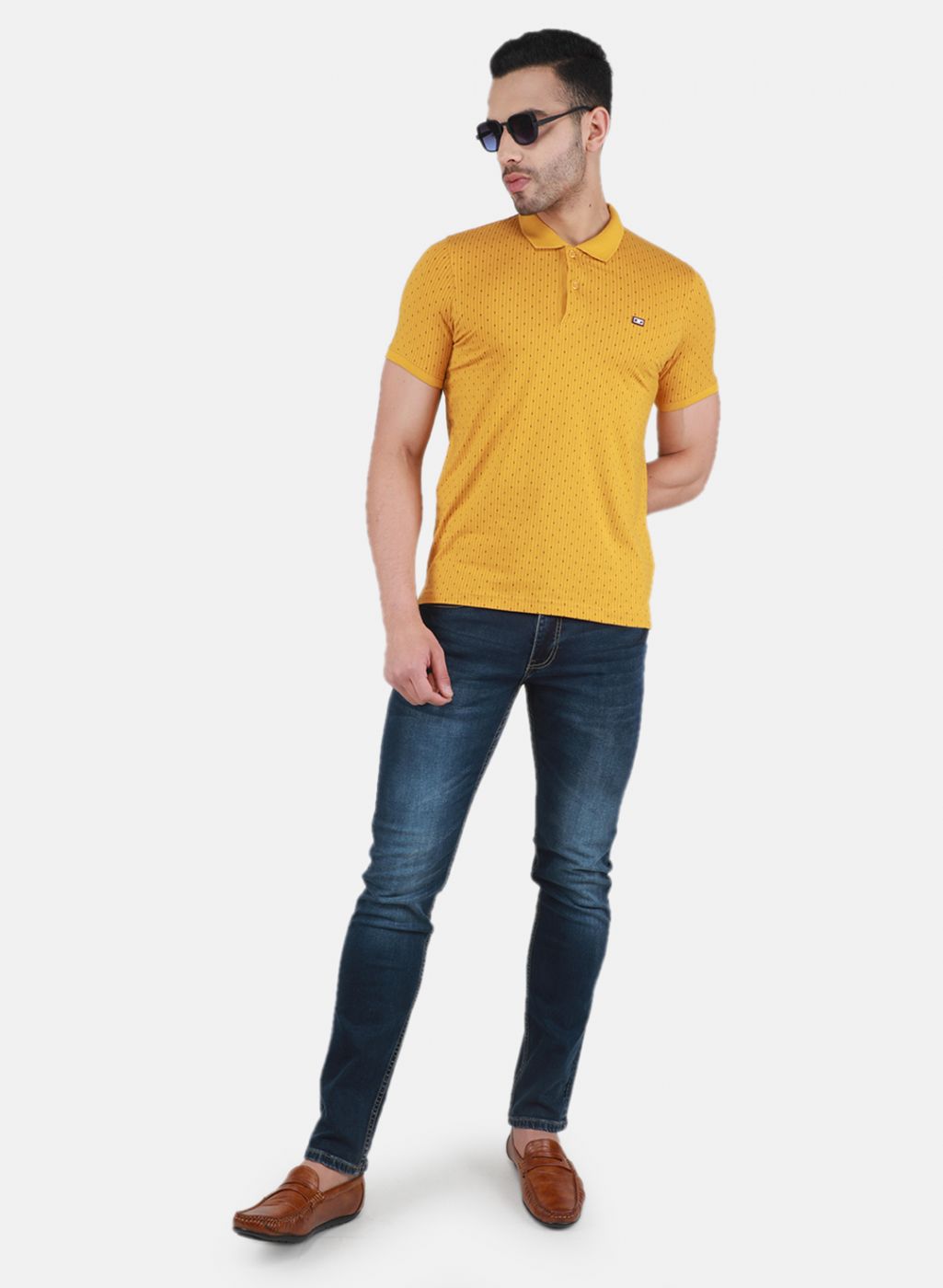 Men Mustard Printed T-Shirt