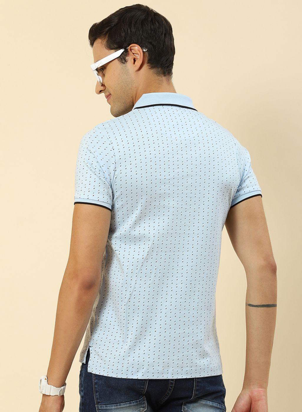 Men Blue Printed T-Shirt