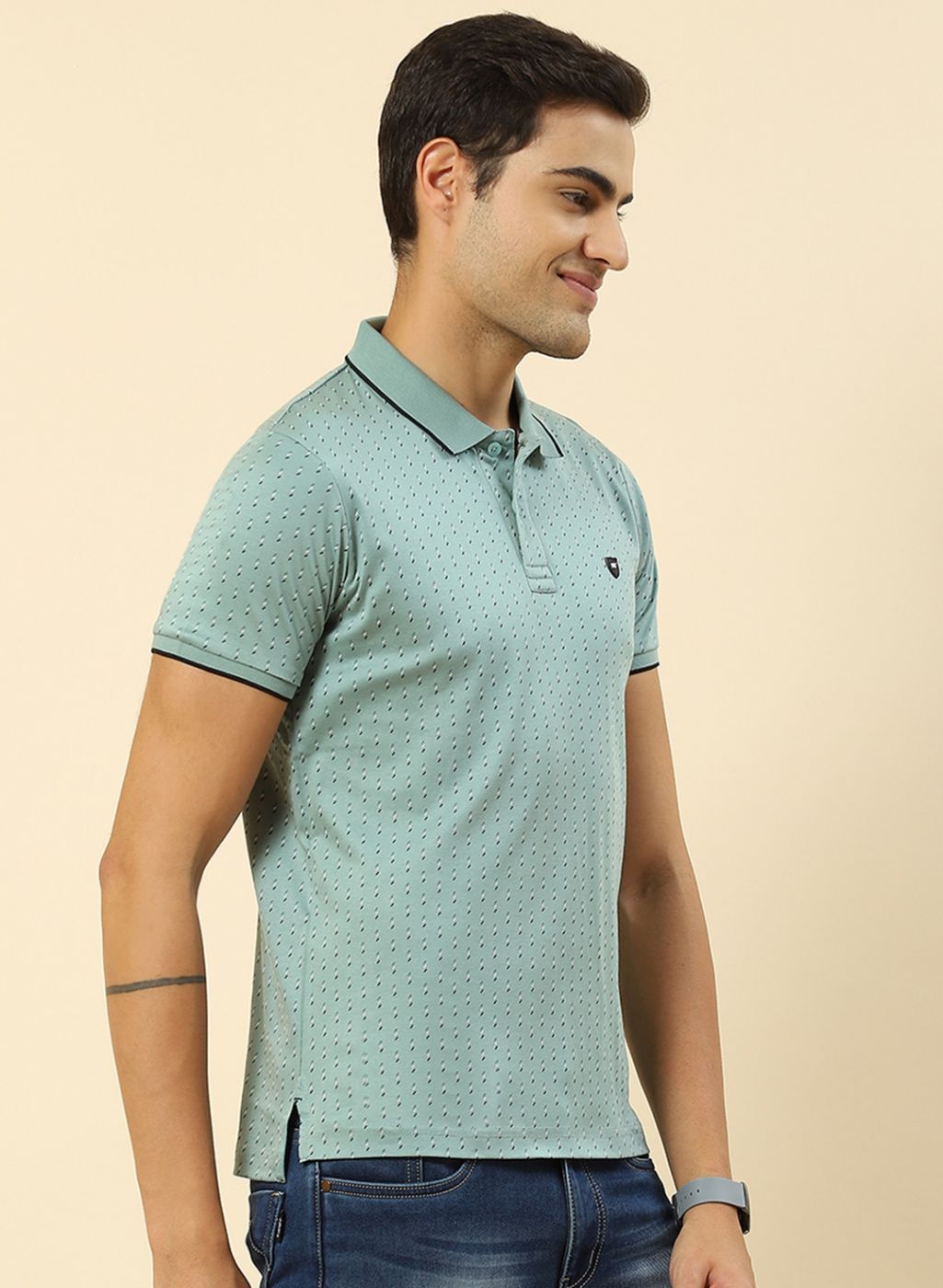 Men Green Printed T-Shirt