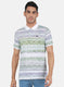 Men White & Blue Printed T-Shirt