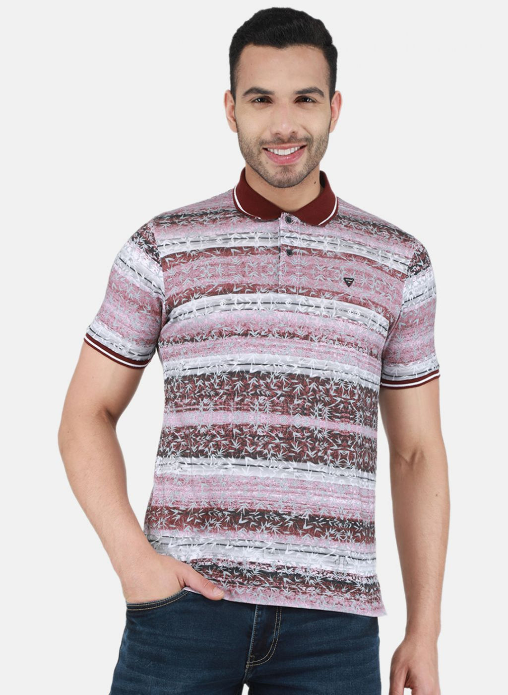 Men Maroon Printed T-Shirt