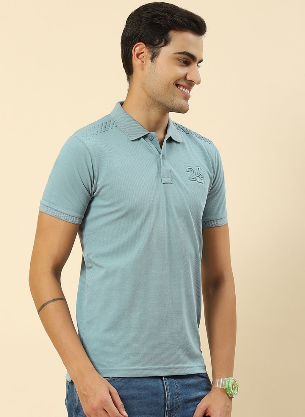 Men Green Printed T-Shirt