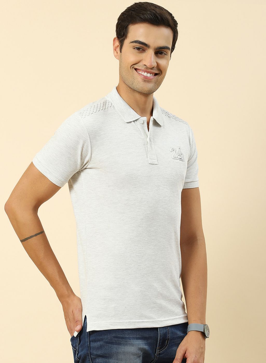 Men Grey Printed T-Shirt