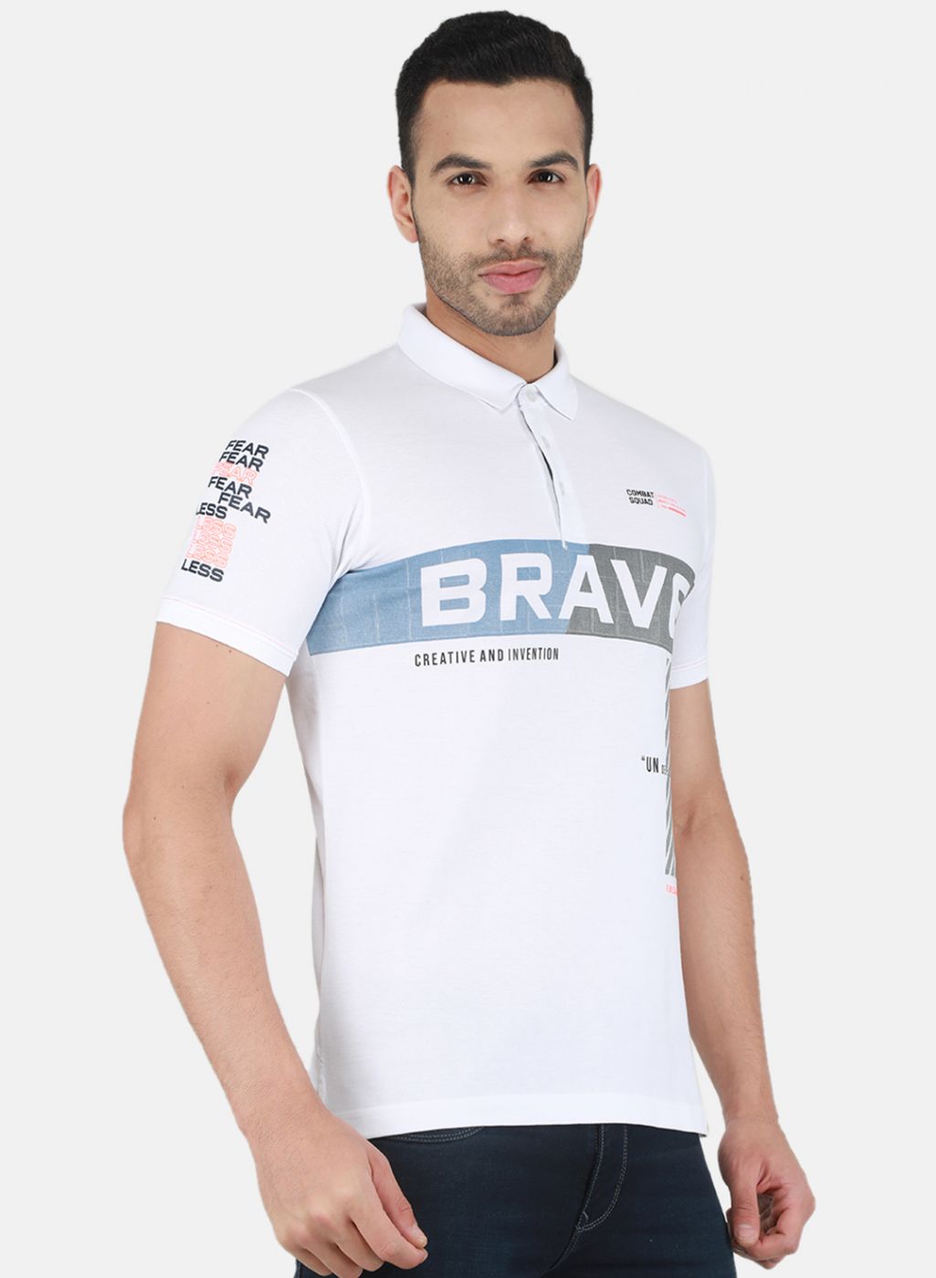 Men White Printed T-Shirt