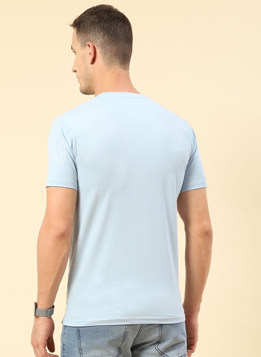 Men Blue Printed T-Shirt