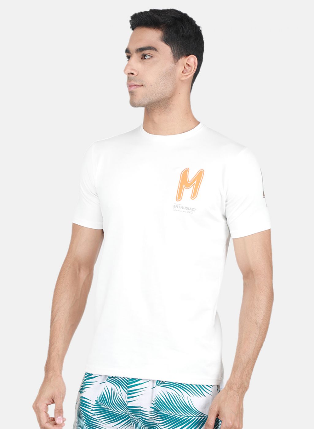 Men White Printed T-Shirt