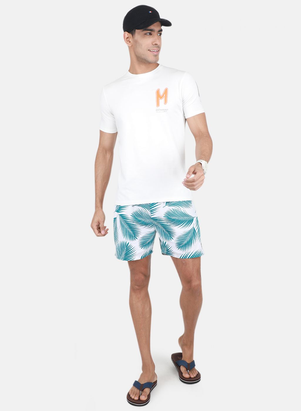 Men White Printed T-Shirt