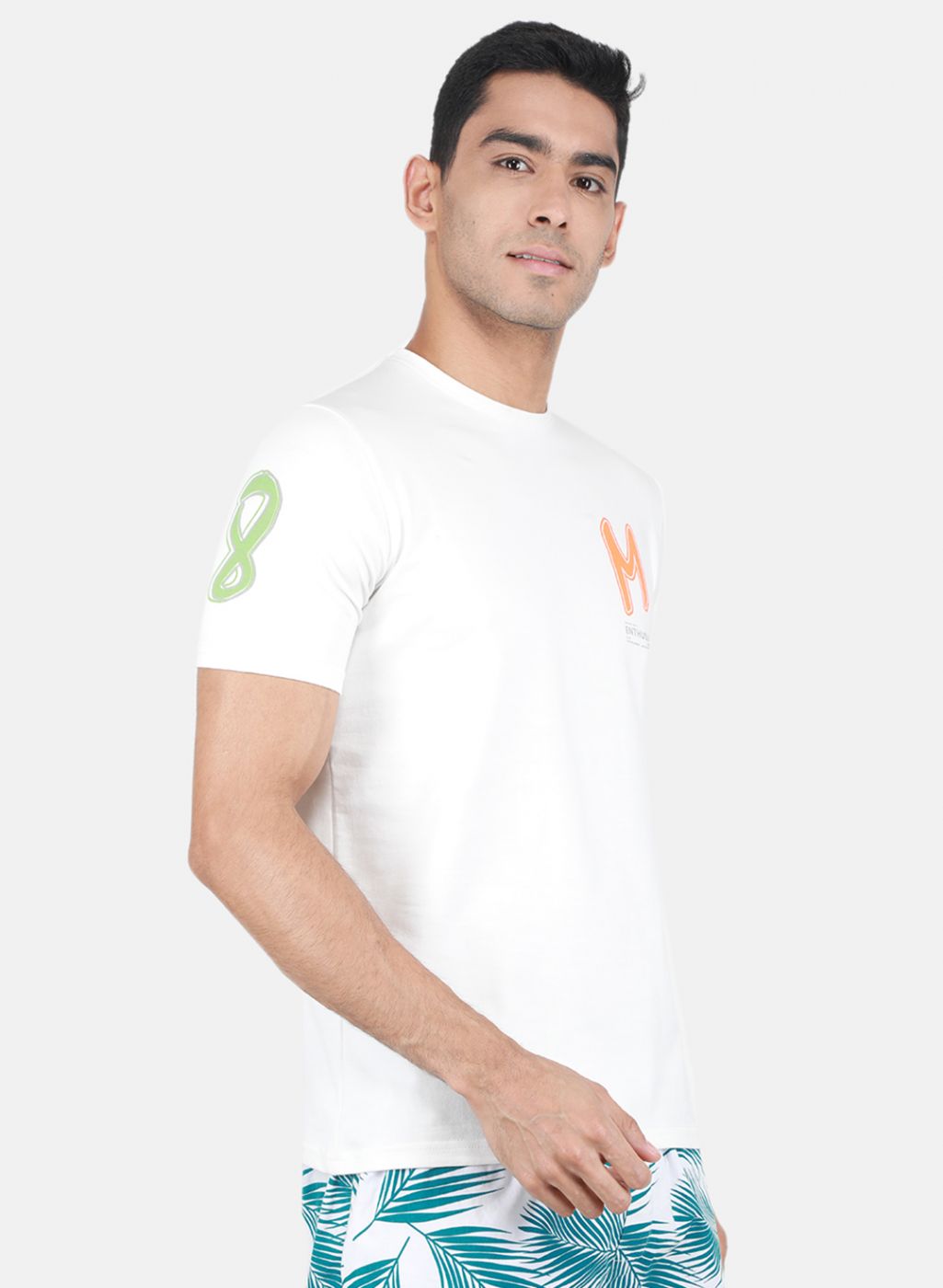 Men White Printed T-Shirt
