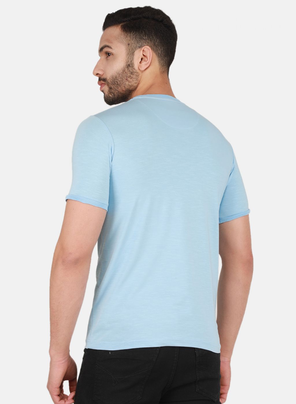 Men Blue Printed T-Shirt