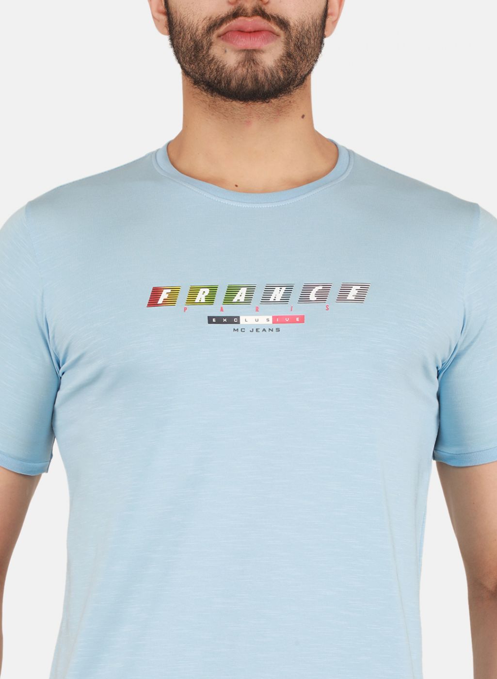 Men Blue Printed T-Shirt