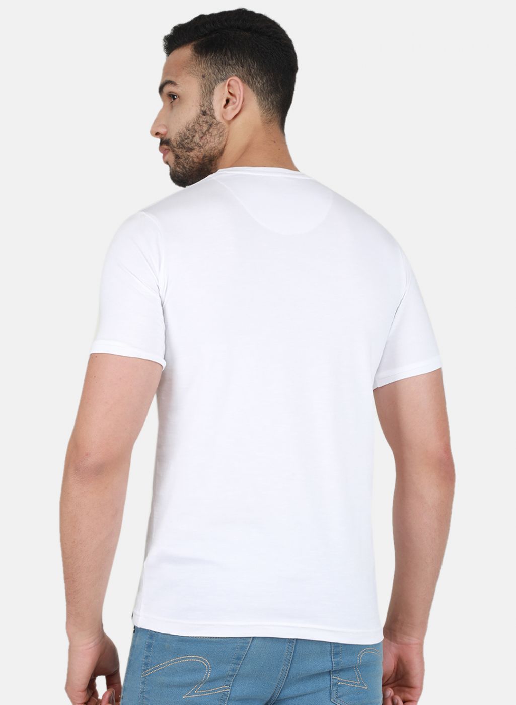 Men White Printed T-Shirt