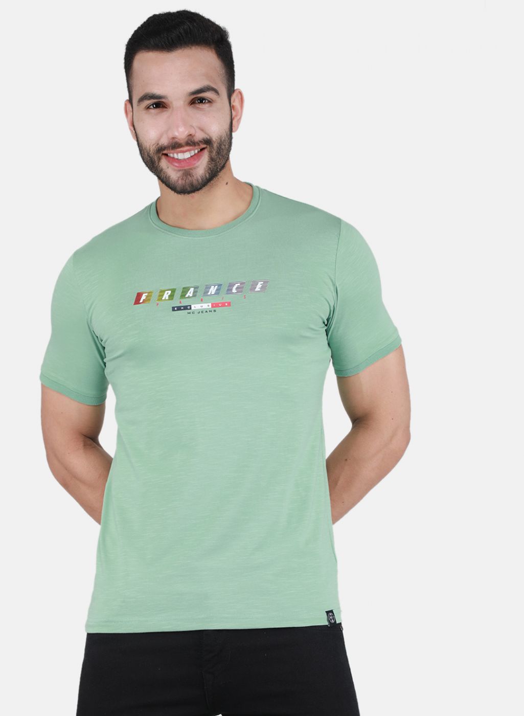 Men Green Printed T-Shirt