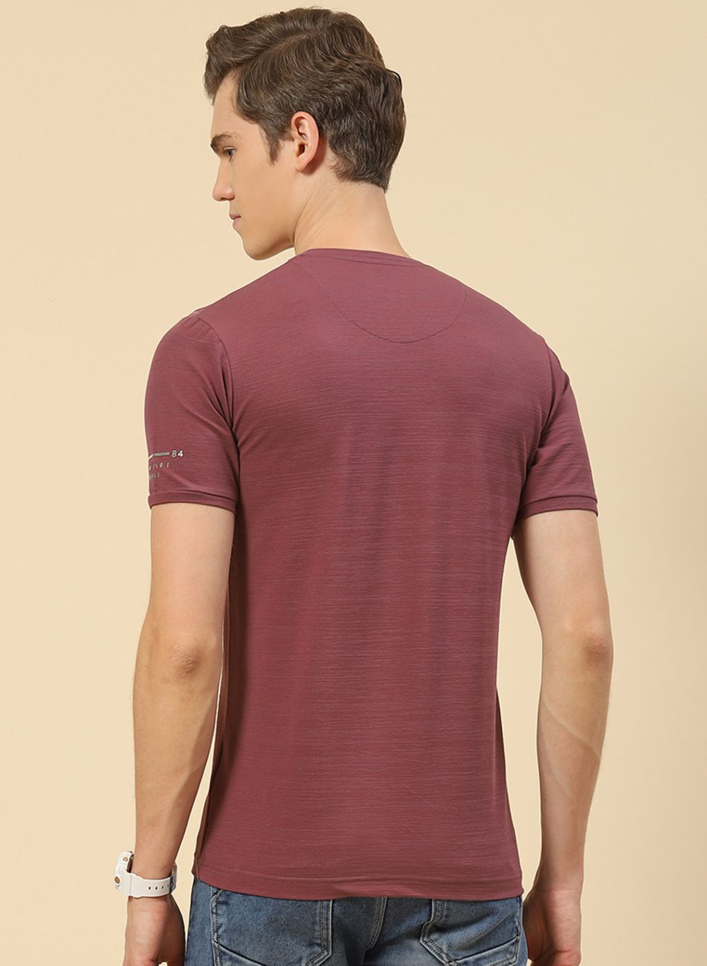 Men Pink Printed T-Shirt