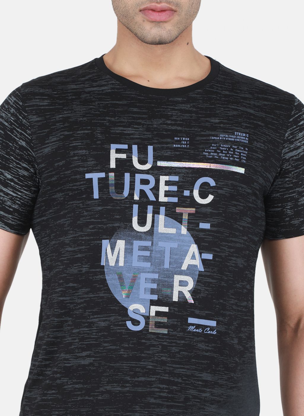 Men Black Printed T-Shirt