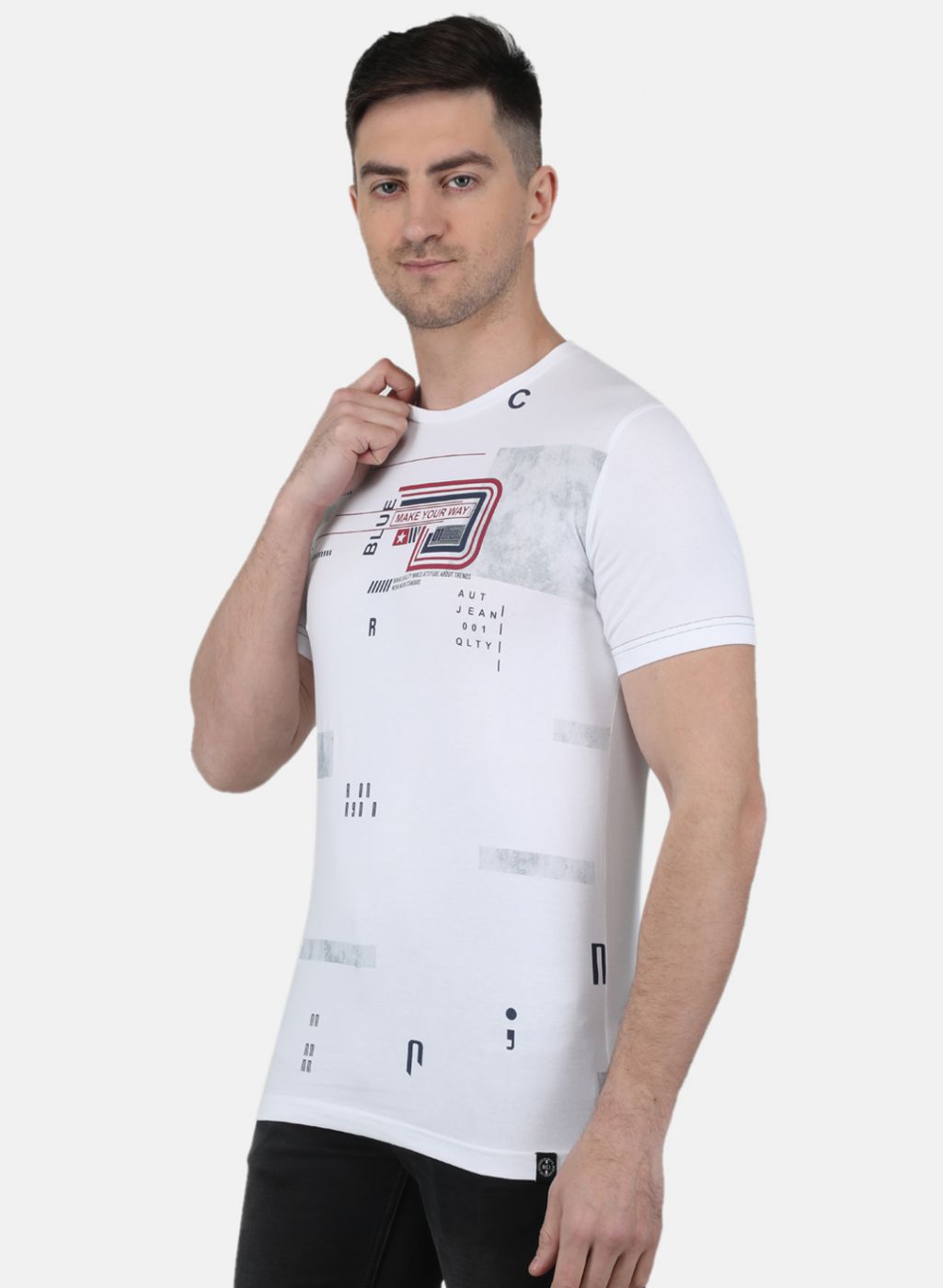 Men White Printed T-Shirt