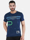 Men Blue Printed T-Shirt