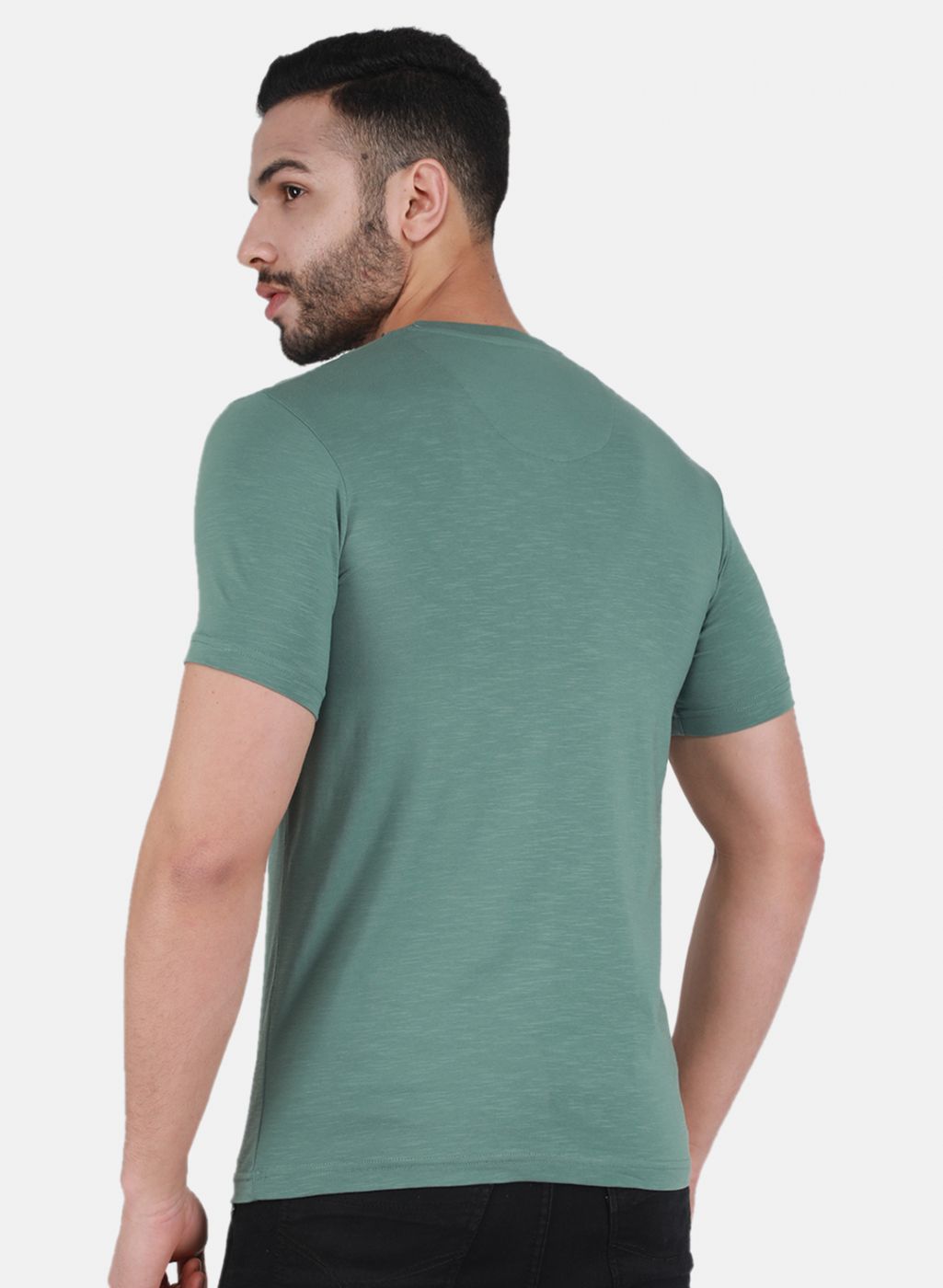 Men Green Printed T-Shirt