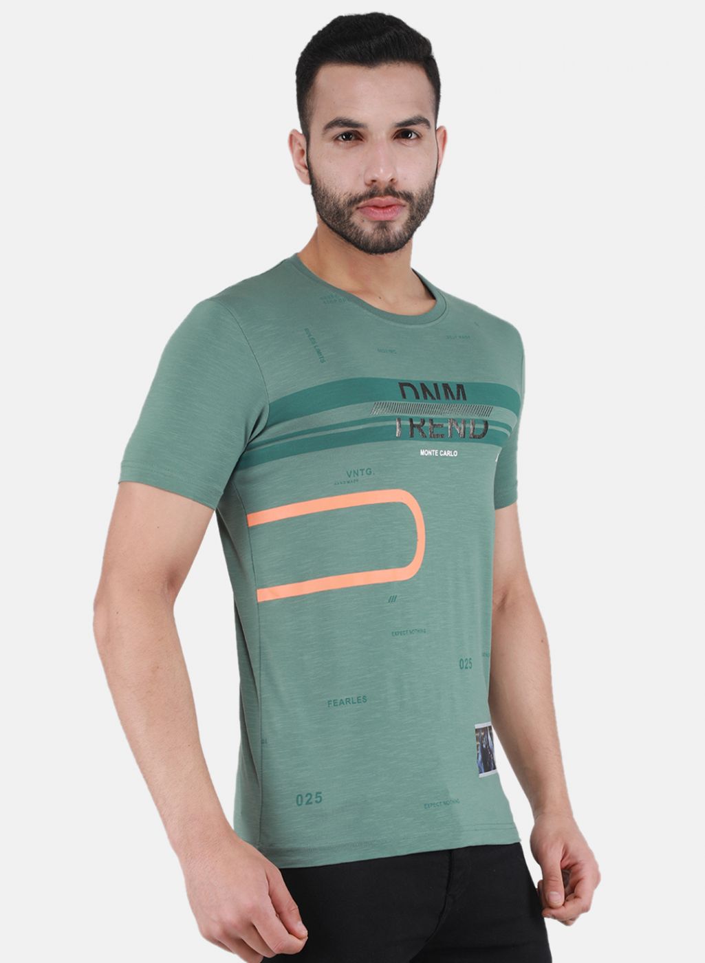 Men Green Printed T-Shirt