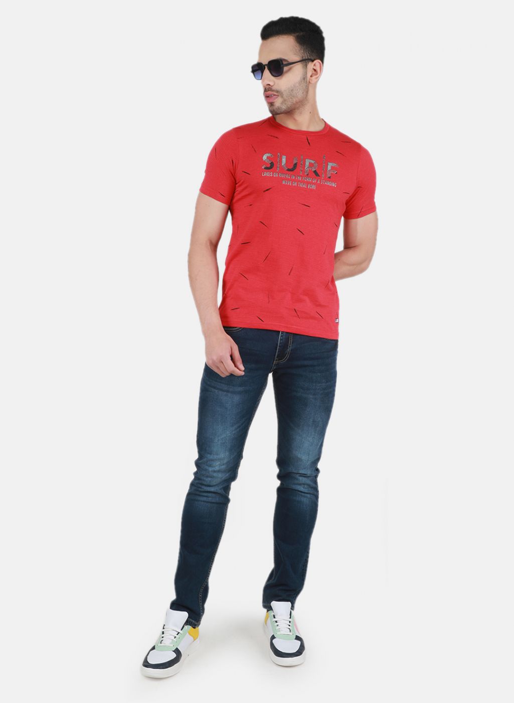 Men Red Printed T-Shirt