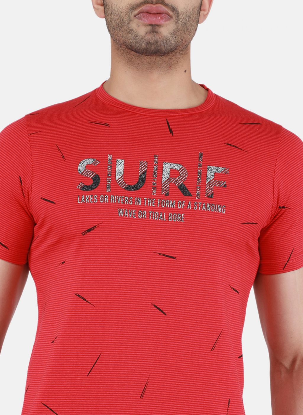 Men Red Printed T-Shirt