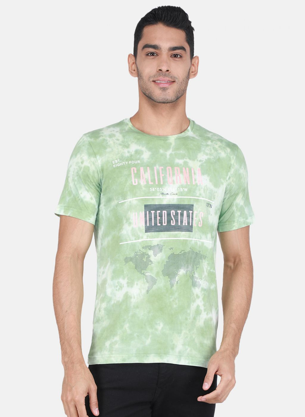 Men Green Printed T-Shirt