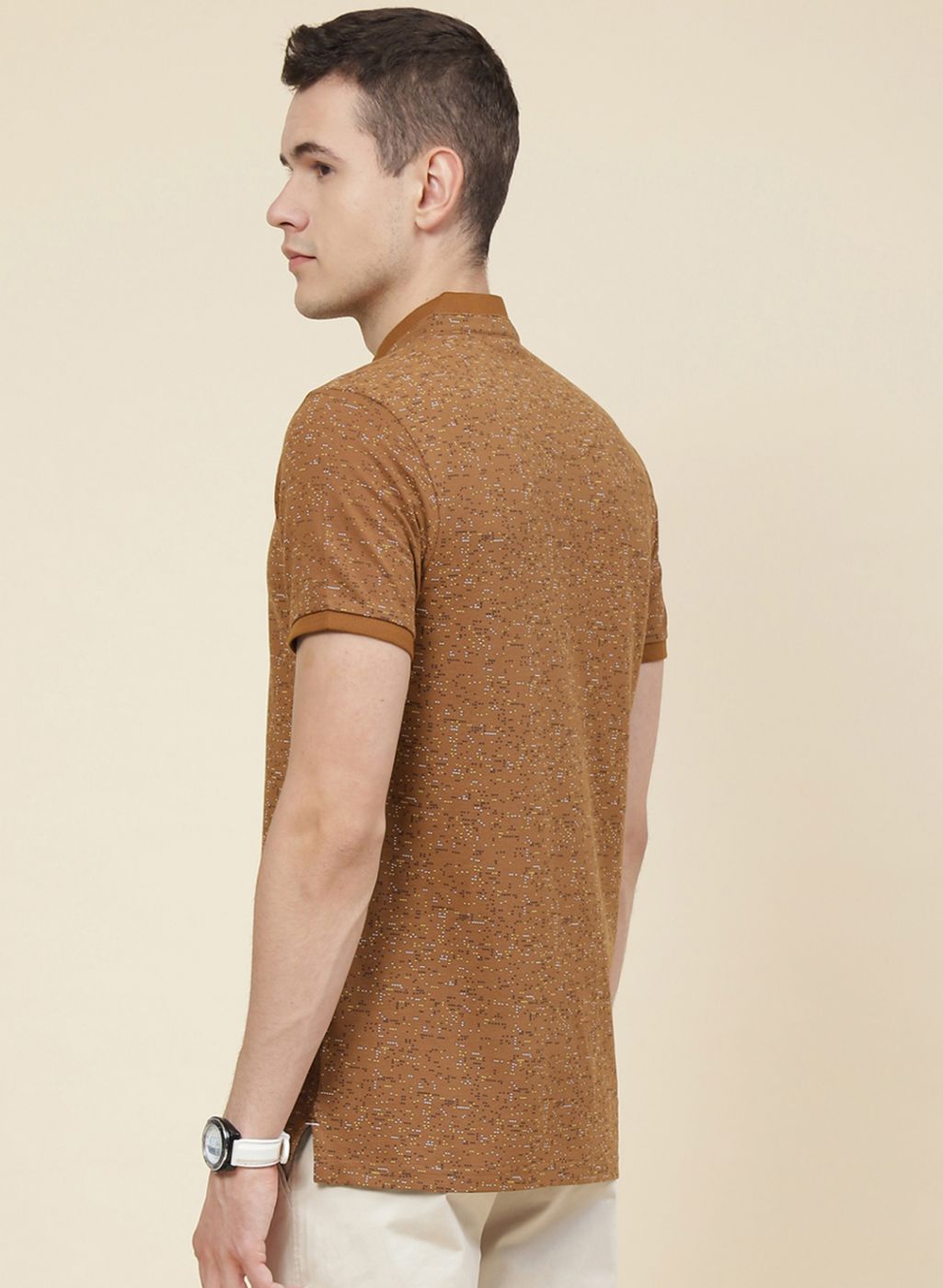 Men Brown Printed T-Shirt