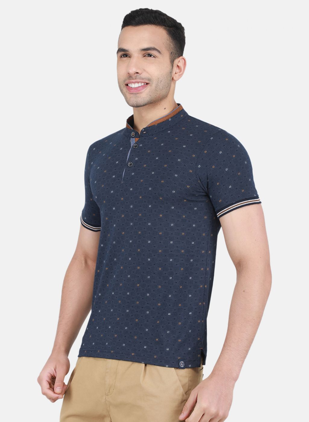Men NAvy Blue Printed T-Shirt