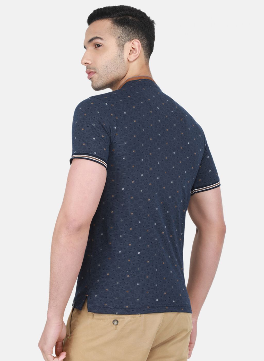 Men NAvy Blue Printed T-Shirt