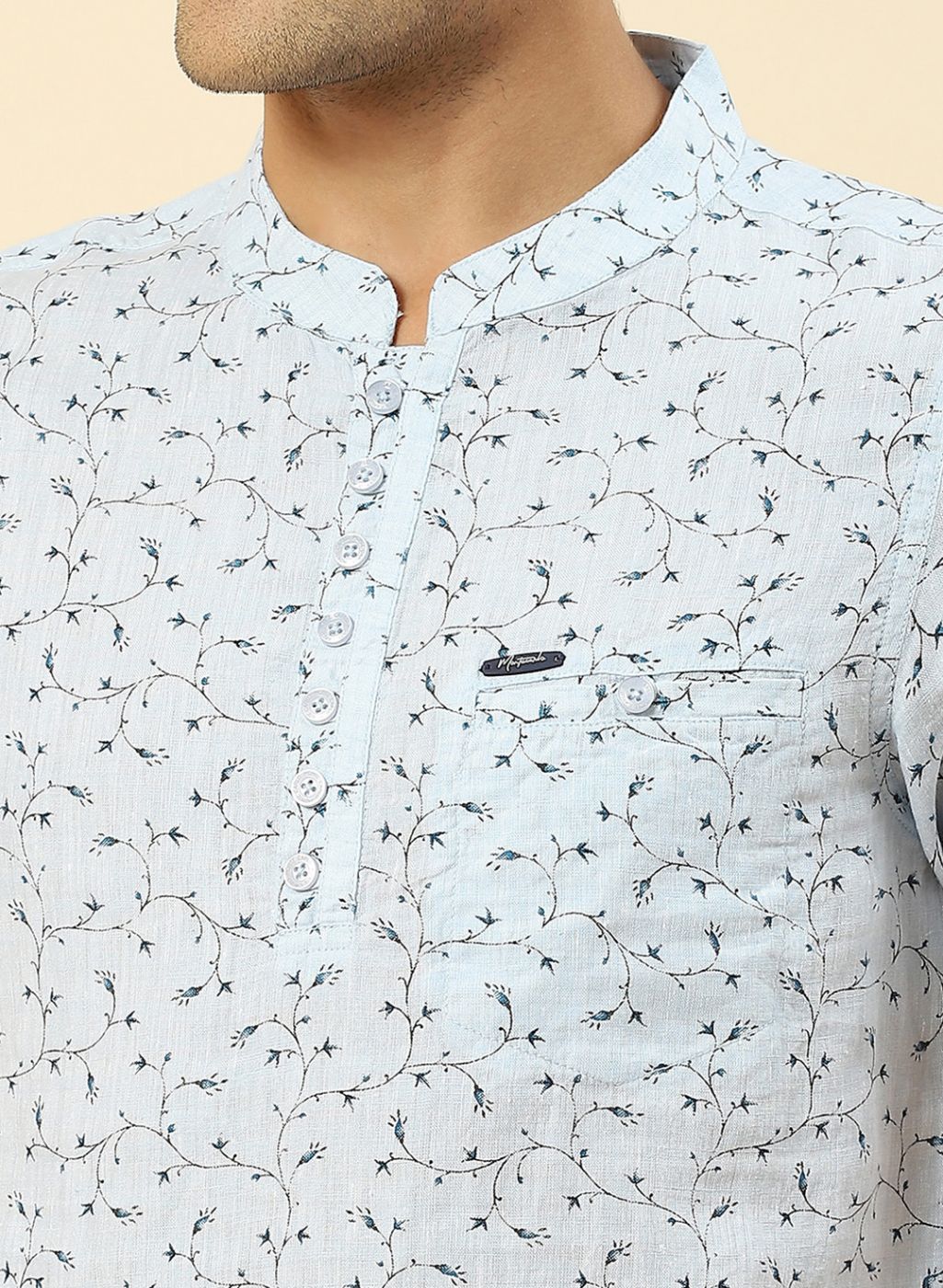 Men Blue Printed T-Shirt