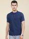 Men Blue Solid T-Shirt